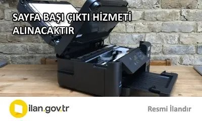 SAYFA BAŞI ÇIKTI HİZMETİ ALINACAKTIR