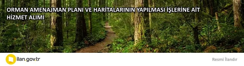 ORMAN AMENAJMAN PLANI VE HARİTALARININ YAPILMASI İŞLERİNE AİT HİZMET ALIMI