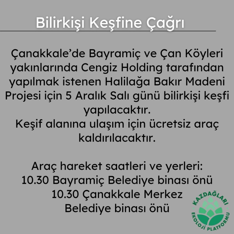 Halilağa Altın Bakır Madeni için 2. Bilirkişi Raporu düzenlenecek