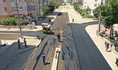 Barış Caddesi’nde 1,5 kilometrelik yenileme tüm hızıyla sürüyor