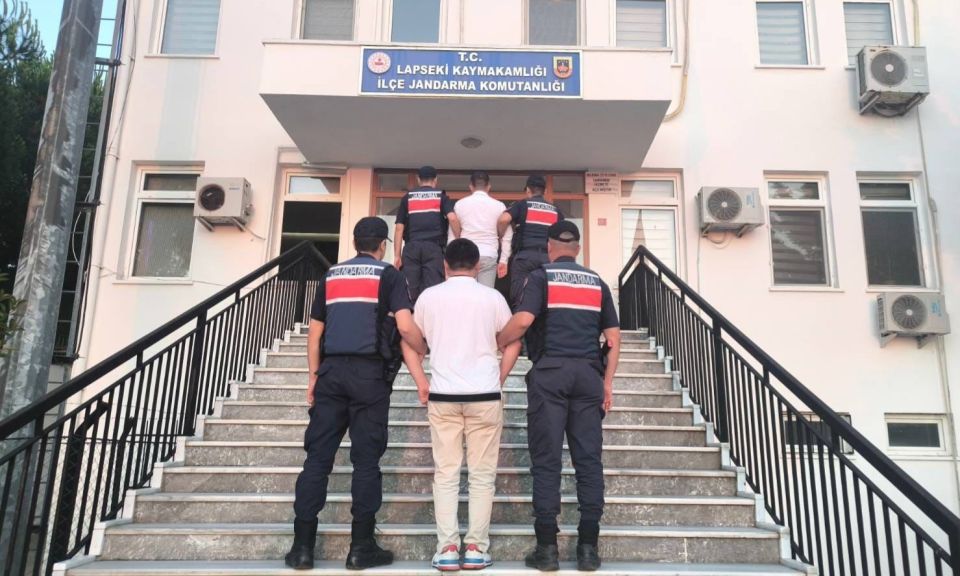 Lapseki'de sigara izmariti yangına neden oldu