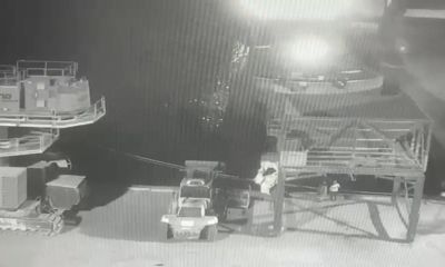 Tutuklanan kaptanın limanda gemisini incelerken görüntüleri ortaya çıktı