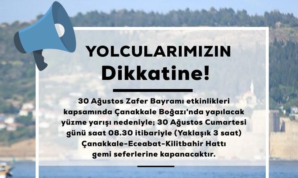 Gemi seferleri o saatlerde kapanacak!