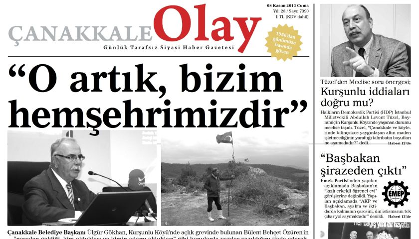 Tarihte Bugün: 8 Kasım 2013, Cuma – Çanakkale Olay Gazetesi