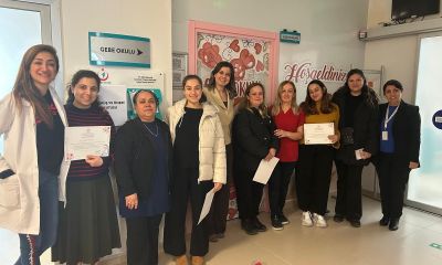Lapseki Devlet Hastanesi’nde Gebe Okulu Mezuniyet Sevinci