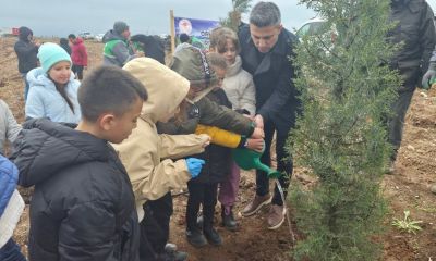 Bayramiç’te yüzlerce fidan toprakla buluştu