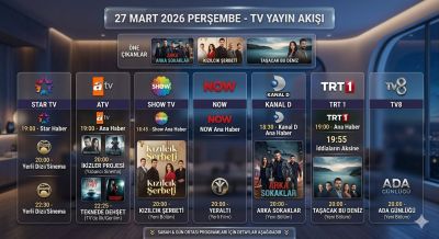 Bugün TV’de Ne Var? 27 Mart 2026 Perşembe Tüm Kanalların Yayın Akışı
