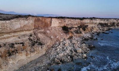 Bozcaada'daki Polente Burnu'nda göçük meydana geldi
