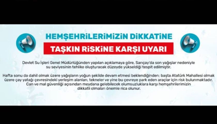 Bir uyarı da Çanakkale Belediyesinden geldi