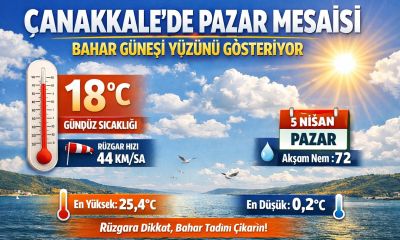 Çanakkale’de bahar güneşi yüzünü gösteriyor