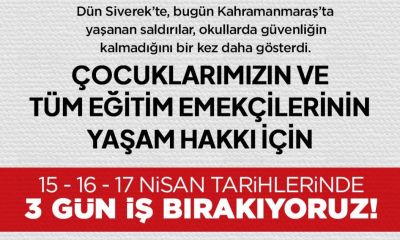 Öğretmenlerden Sert Tepki: Eğitim-İş 3 Gün İş Bırakma Kararı Aldı