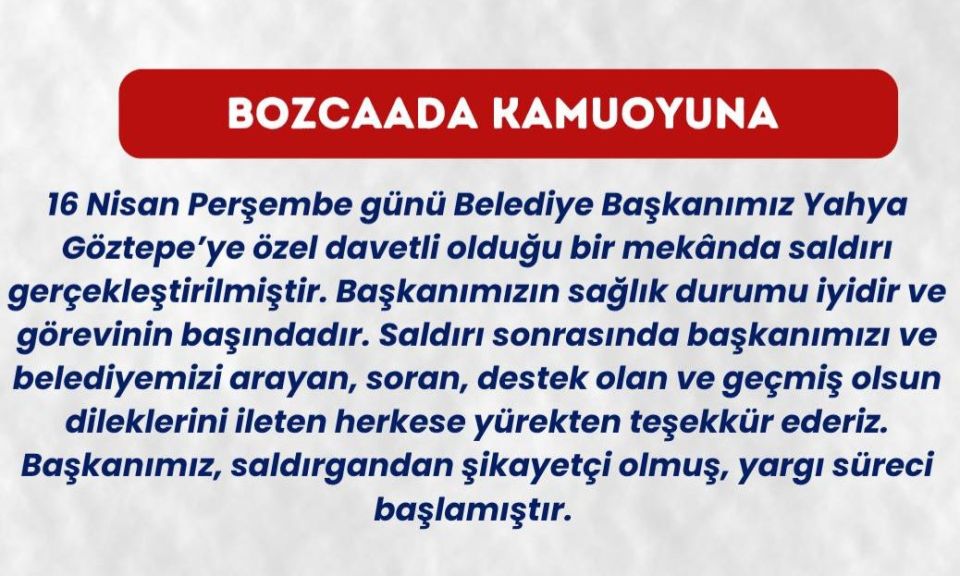 Bozcaada Belediyesi’nden Açıklama: Yargı Süreci Başladı