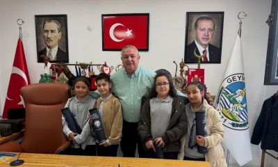 Geyikli’nin Zekâ Küpleri Başkan Oruçoğlu’nu ziyaret etti