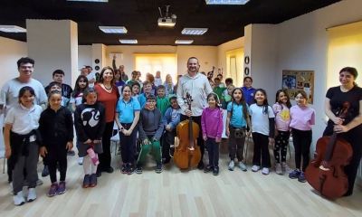 Çellist Ulaş Çabuk, Çocuk Kültür Evi katılımcılarıyla buluştu