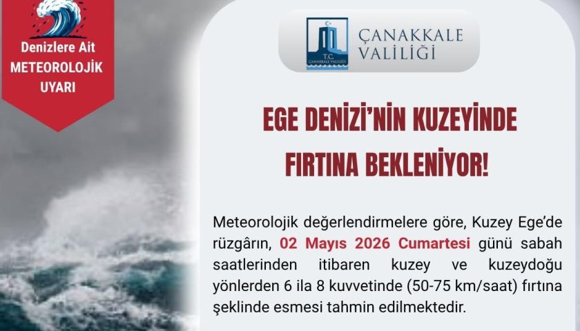 Çanakkale Valiliği'nden Ege'de fırtına uyarısı!