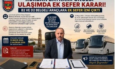 Kurban Bayramı Öncesi Çanakkale’de Otobüs Seferlerine Ek Araç Desteği