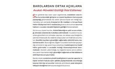 Çanakkale Barosunun da Aralarında Bulunduğu 69 Barodan Ortak Tepki: 