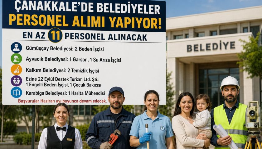 Çanakkale’de Belediyeler Kadrolarını Güçlendiriyor: 11 Personel Alımı Başladı