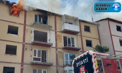 Çanakkale'de boş apartmanda çıkan yangın korkuttu