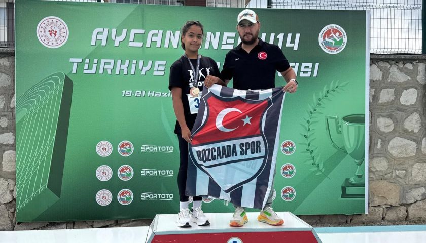 Bozcaadalı genç sporcu Güneş Seven'den Türkiye Şampiyonluğu!