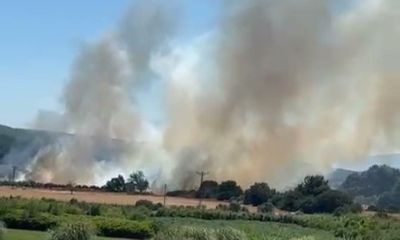 Kumköy'de yangın başladı