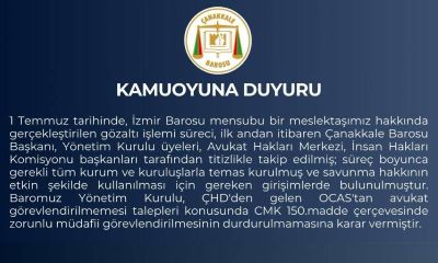 Çanakkale Barosundan açıklama 