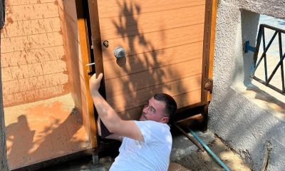 Küçükkuyu'da vandallık! 3 günlük kabin kapısını kırdılar