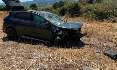 Çan'da otomobil tarlaya uçtu: 2 yaralı