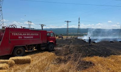 Çan'da tarım arazisinde çıkan yangın söndürüldü