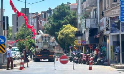 Ana arterdeki çalışma trafiği aksattı