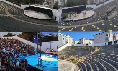 Tarihi amfi tiyatro harabeye döndü