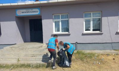 Çanakkale Denetimli Serbestlik Müdürlüğü yükümlülerinden Kayatepe İlkokulu'nda bakım çalışması