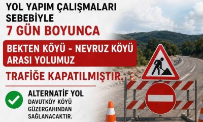 Yenice Bekten-Nevruz köyleri arasında yol çalışması