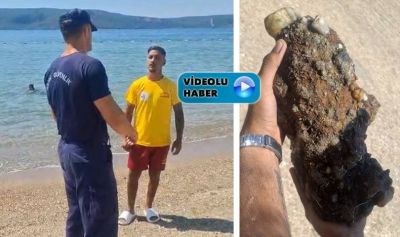 Kepez halk plajında patlamamış askeri mühimmat bulundu
