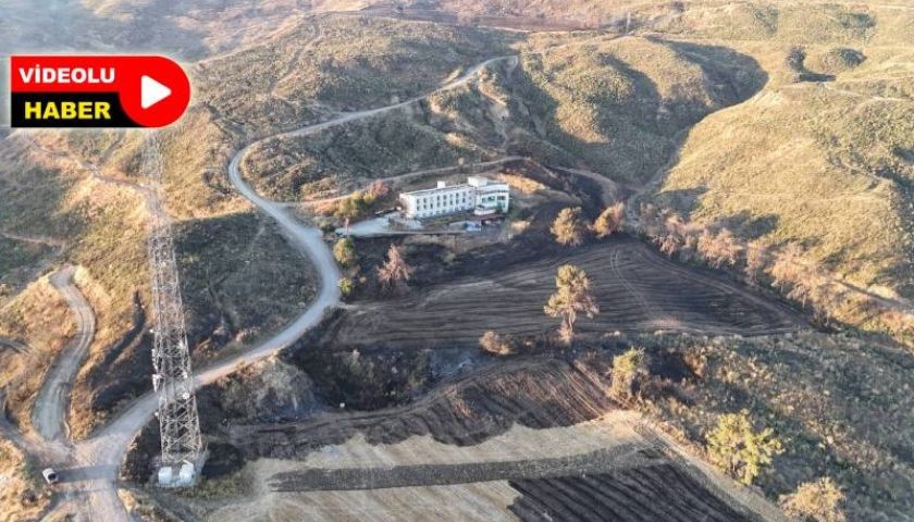 Çanakkale’deki yangında yanan alanlar dron ile görüntülendi