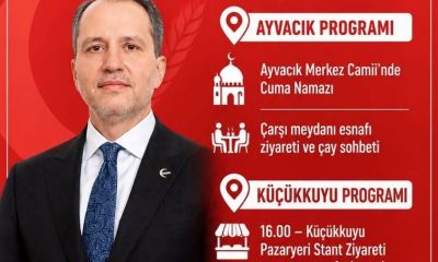 Erbakan bugün Ayvacık ve Küçükkuyu’da vatandaşla buluşacak