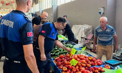 Lapseki’de zabıta ekipleri tezgahları tek tek kontrol etti