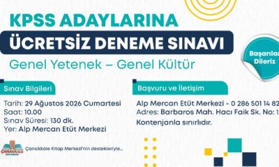 Çanakkale’de KPSS’ye girecek adaylara büyük fırsat! Ücretsiz deneme sınavı düzenlenecek