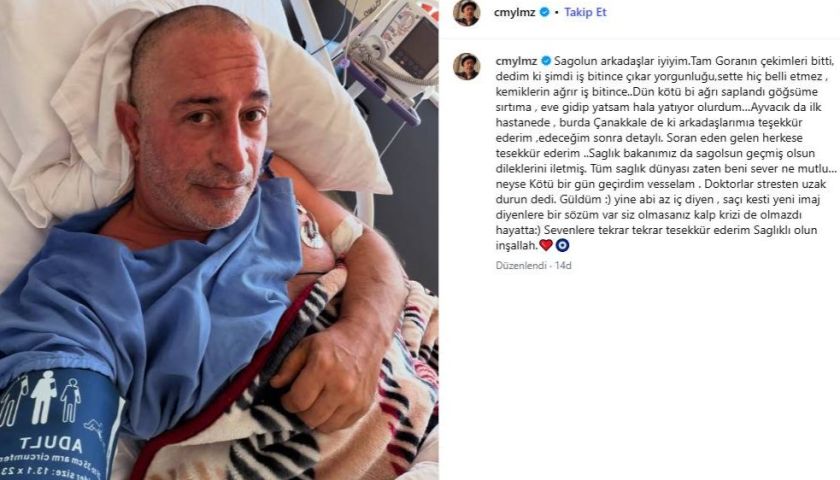 Çanakkale'deki tedavisi süren Cem Yılmaz'dan ilk paylaşım geldi: 