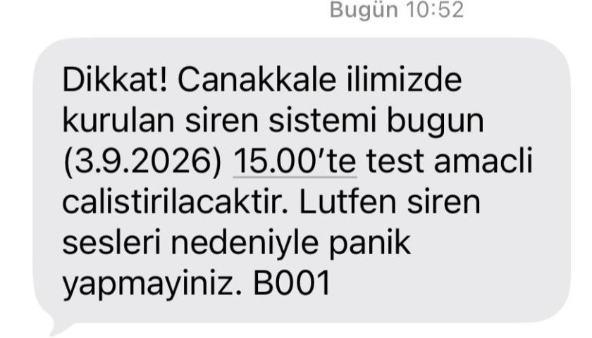 Bugün Saat 15.00’e Dikkat: AFAD Çanakkale Genelinde Siren Testi Yapacak