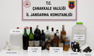 Çanakkale Jandarmasından Bayramiç’te kaçak içki operasyonu