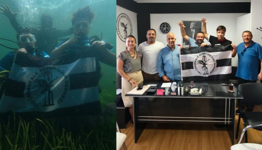 Beşiktaş Sevgisini Dalgaların Altında Gösteren Baba-Oğul Dernekte