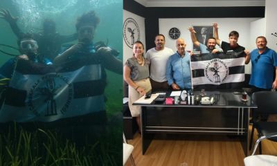 Beşiktaş Sevgisini Dalgaların Altında Gösteren Baba-Oğul Dernekte