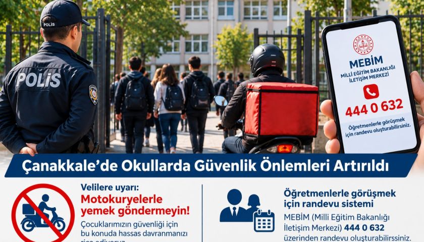 Çanakkale’de Okullarda Güvenlik Alarmı! Velilere Motokurye Uyarısı