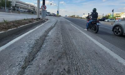 Çanakkale Adliyesi önünde beton tehlikesi: Sürücüler zor anlar yaşadı
