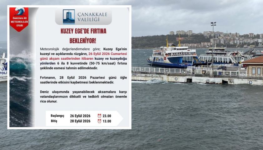 Çanakkale'de fırtına alarmı!