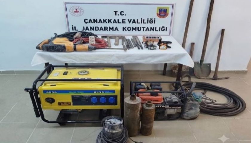 Çanakkale’de kaçakçılığa jandarma müdahalesi: Çok sayıda kazı malzemesi ele geçirildi