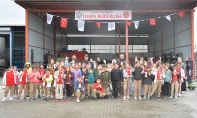 Lapseki’de Öğrenciler İtfaiye Müdürlüğünü Ziyaret Etti