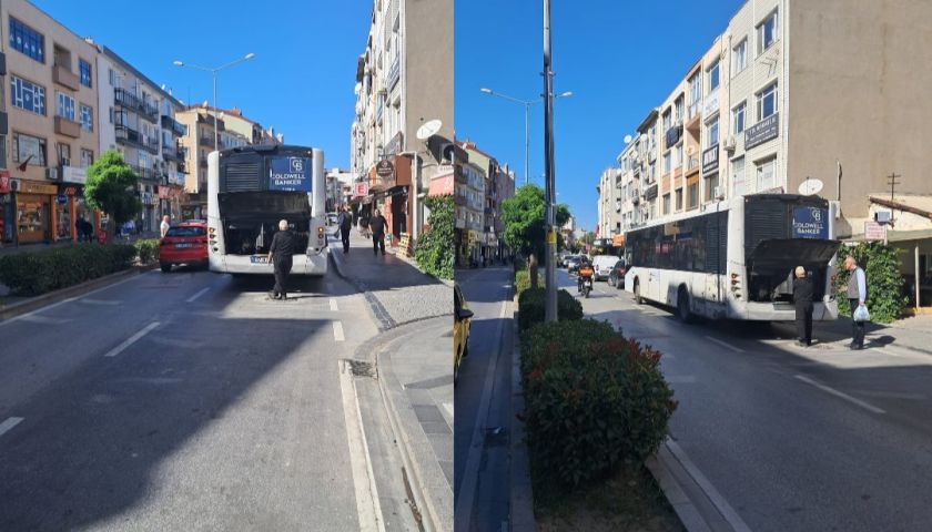 Demircioğlu Caddesi’nde Halk Otobüsü Arızası