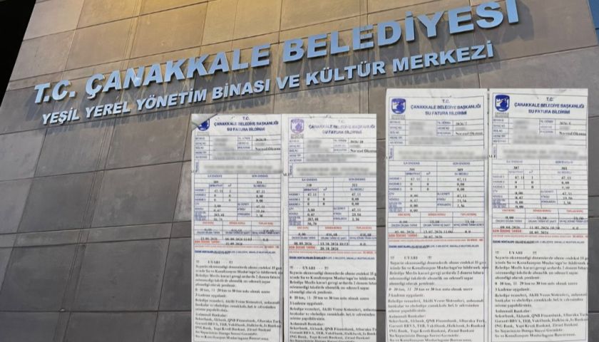Çanakkale’de Su Faturası Tepkisi: 1 Ton Suya 73,50 TL’den 416,68 TL’ye!